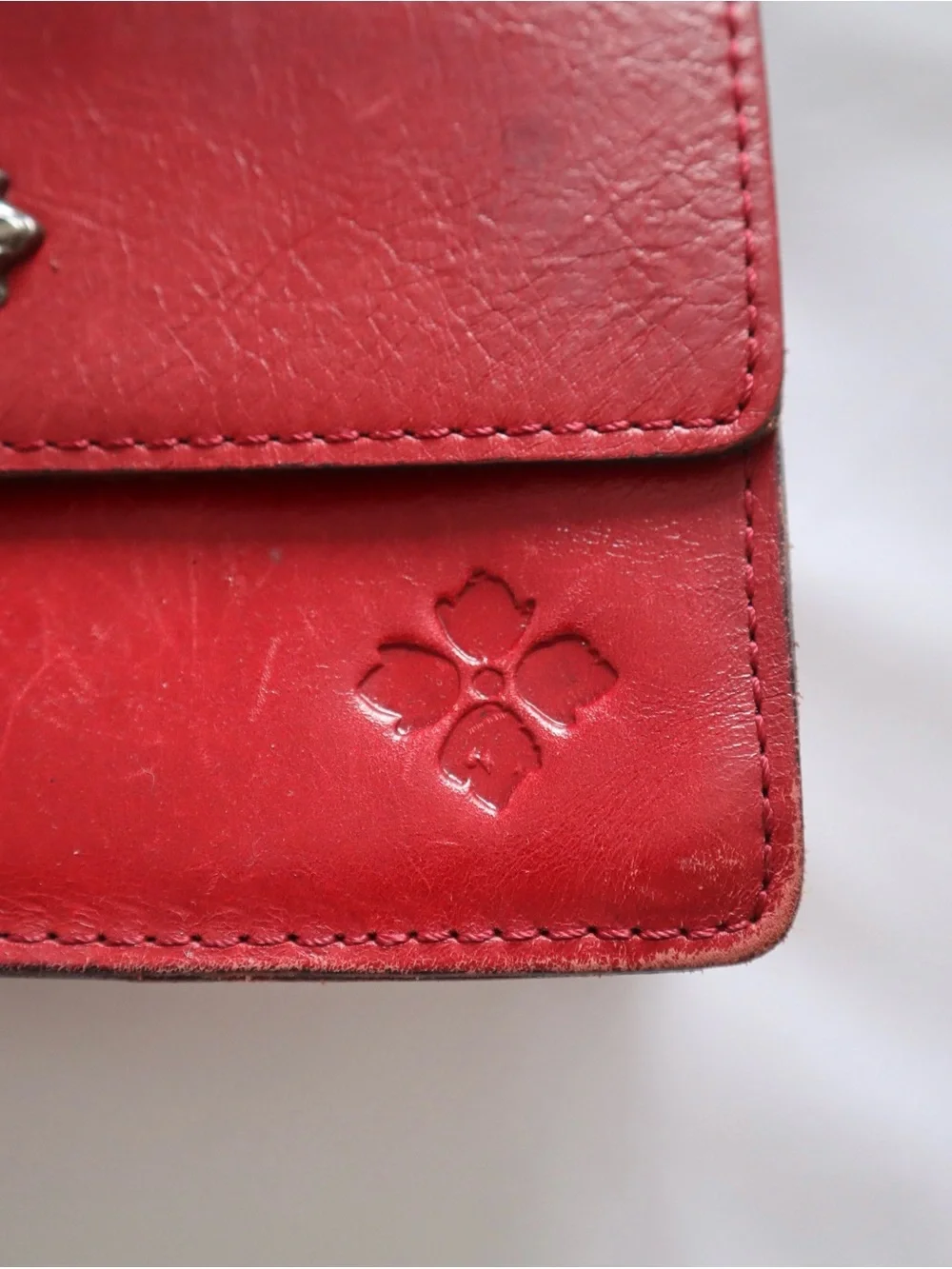 Patricia Nash Consilina distressed red leather crossbody purse